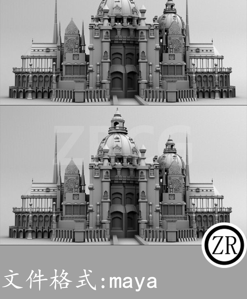 城堡场景 白模