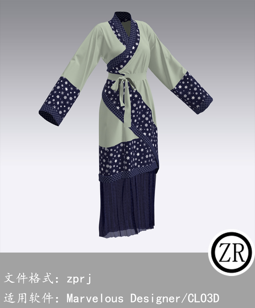 Marvelous Designer/CLO3D 古风服装上衣裙子