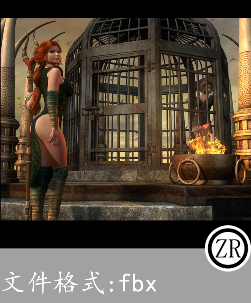 祭台牢笼有贴图-场景65