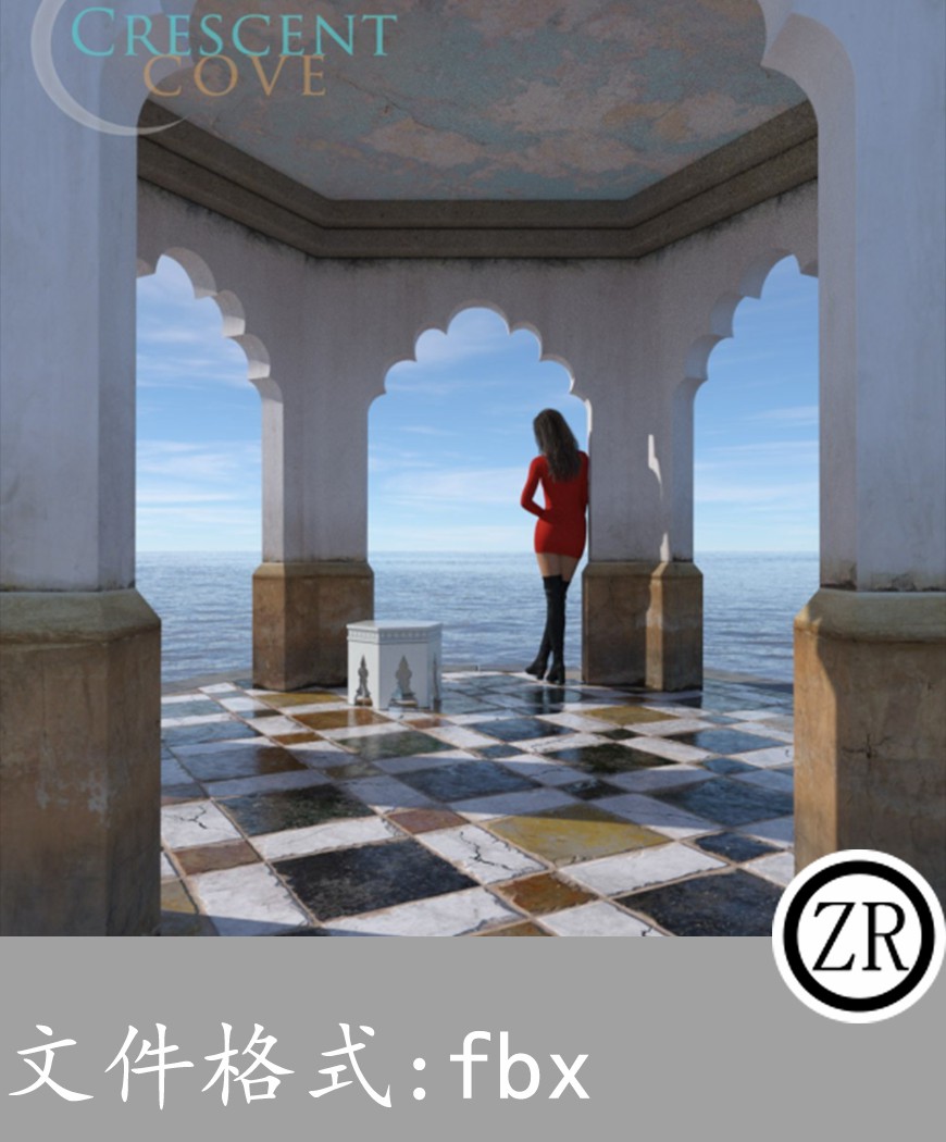 户外凉亭走廊有贴图-场景67