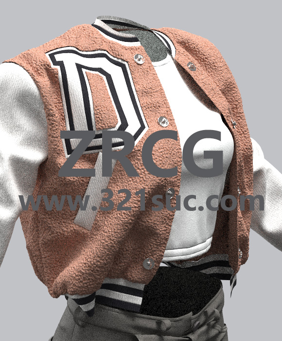 MD服装CLO素材--女性棒球服套装